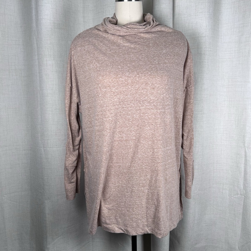 We The Free People Bella Vista Tunic‎ Top Drapey Cowl Neck Pink Oversize Small